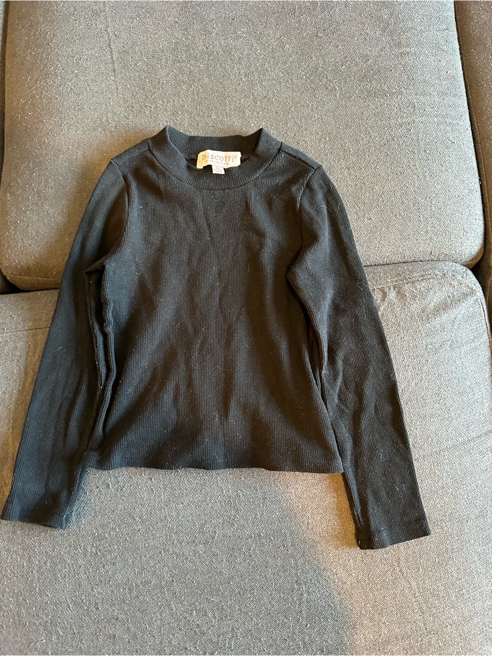 Biscotti Black Ribbed Long-Sleeve Tee